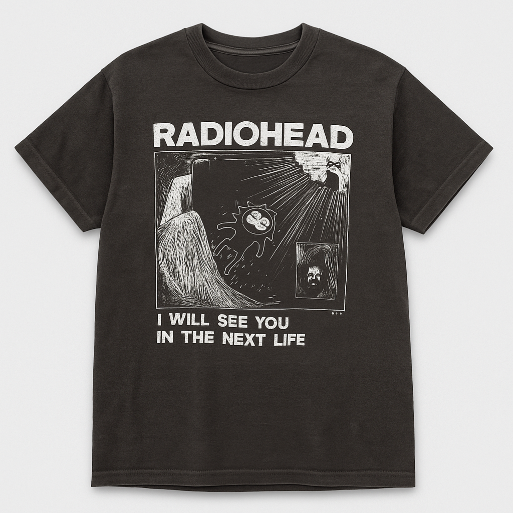 Radiohead Graphic Drop Shoulder T-Shirt – A Tribute to Iconic Album Art