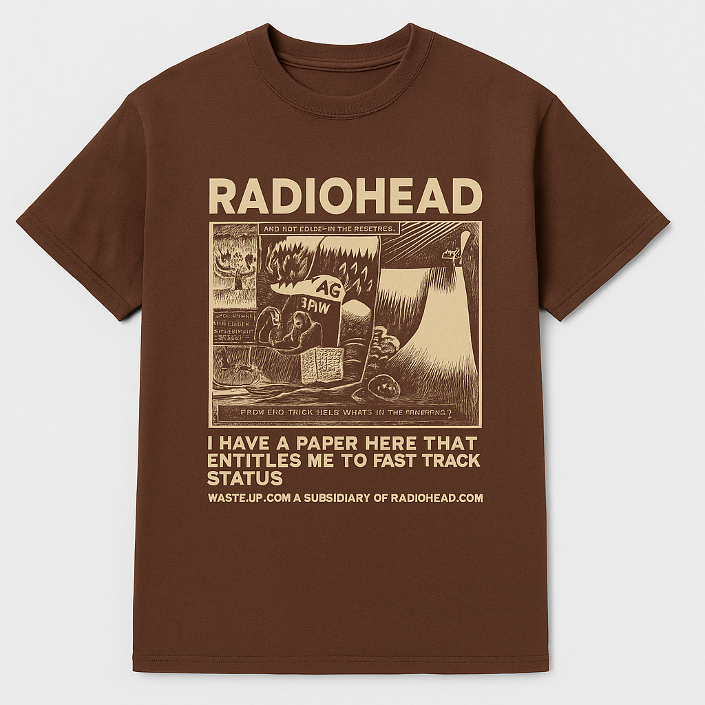 Radiohead Graphic Drop Shoulder T-Shirt – A Tribute to Iconic Album Art