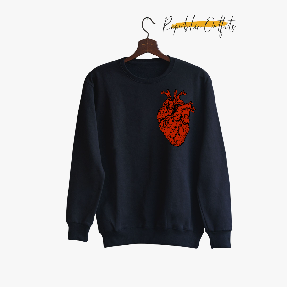 Customizable Anatomical Heart Design Sweatshirt