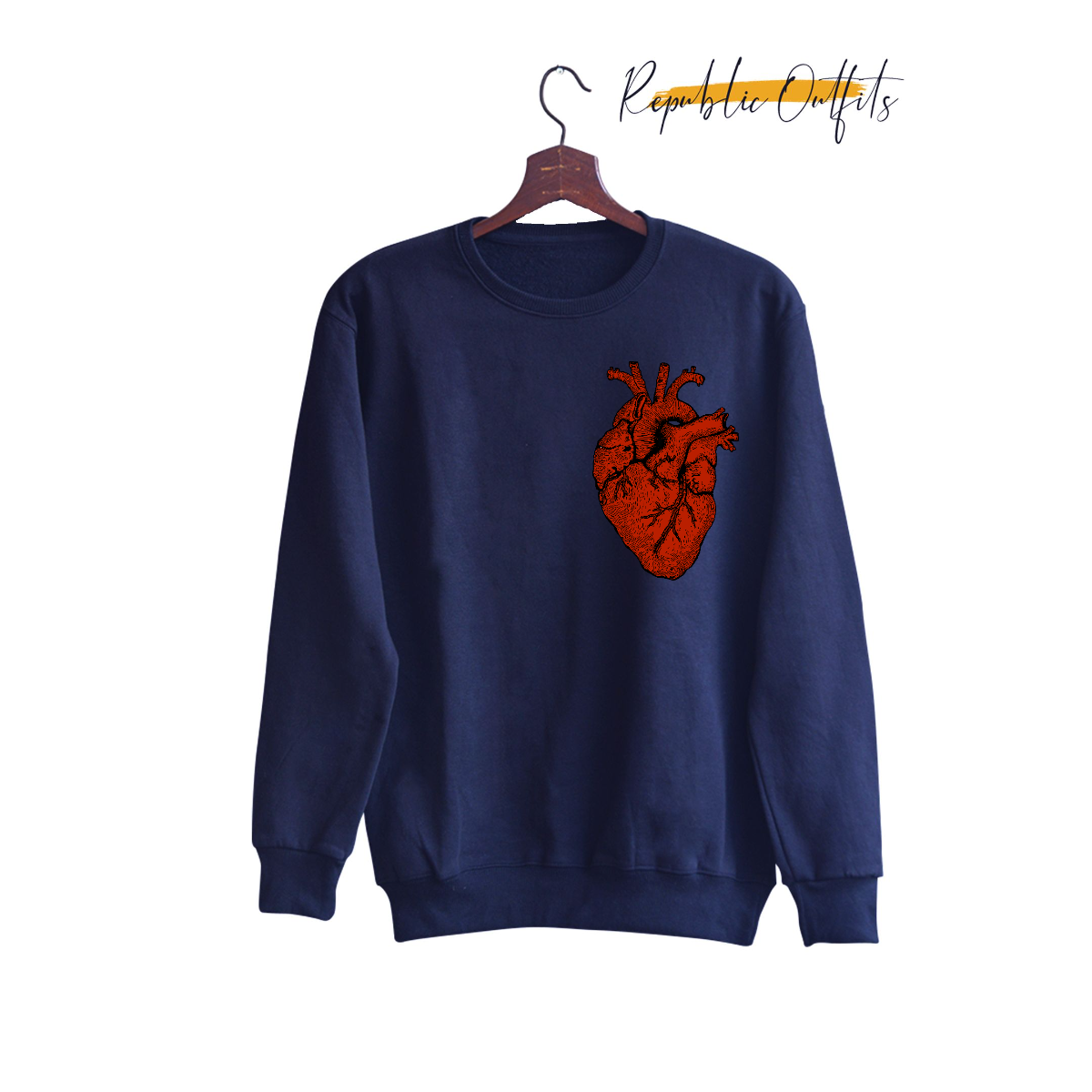 Customizable Anatomical Heart Design Sweatshirt