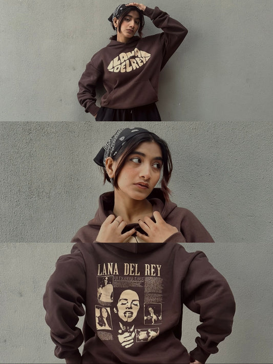 Lana Del Rey Oversized Hoodie – Brown