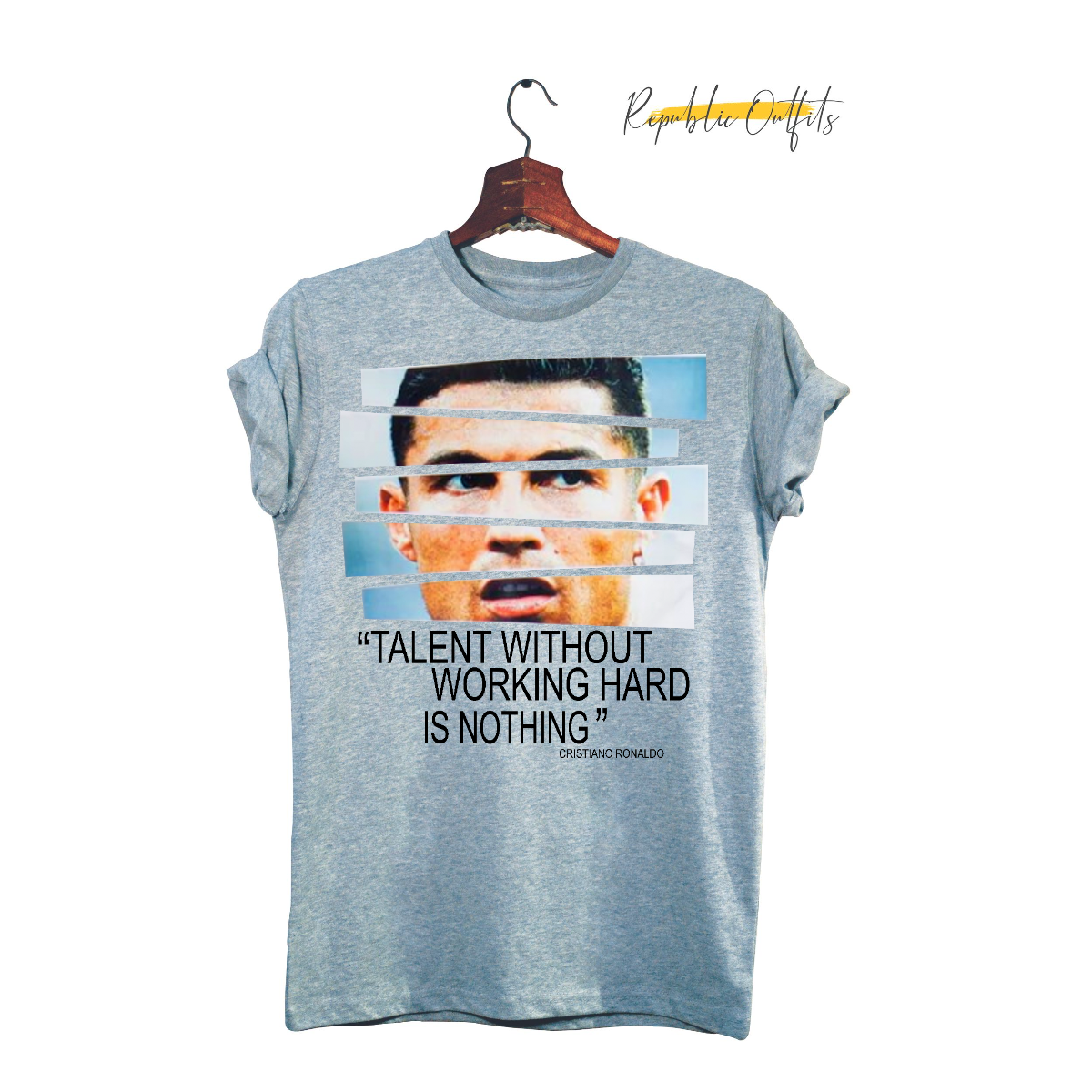 Cristiano Ronaldo "Talent Without Working Hard" Quote T-Shirt – DTG Print