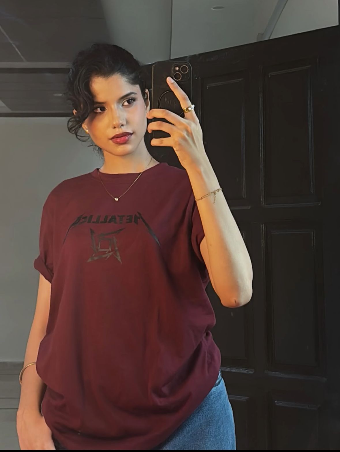 Metal logo Maroon Tee