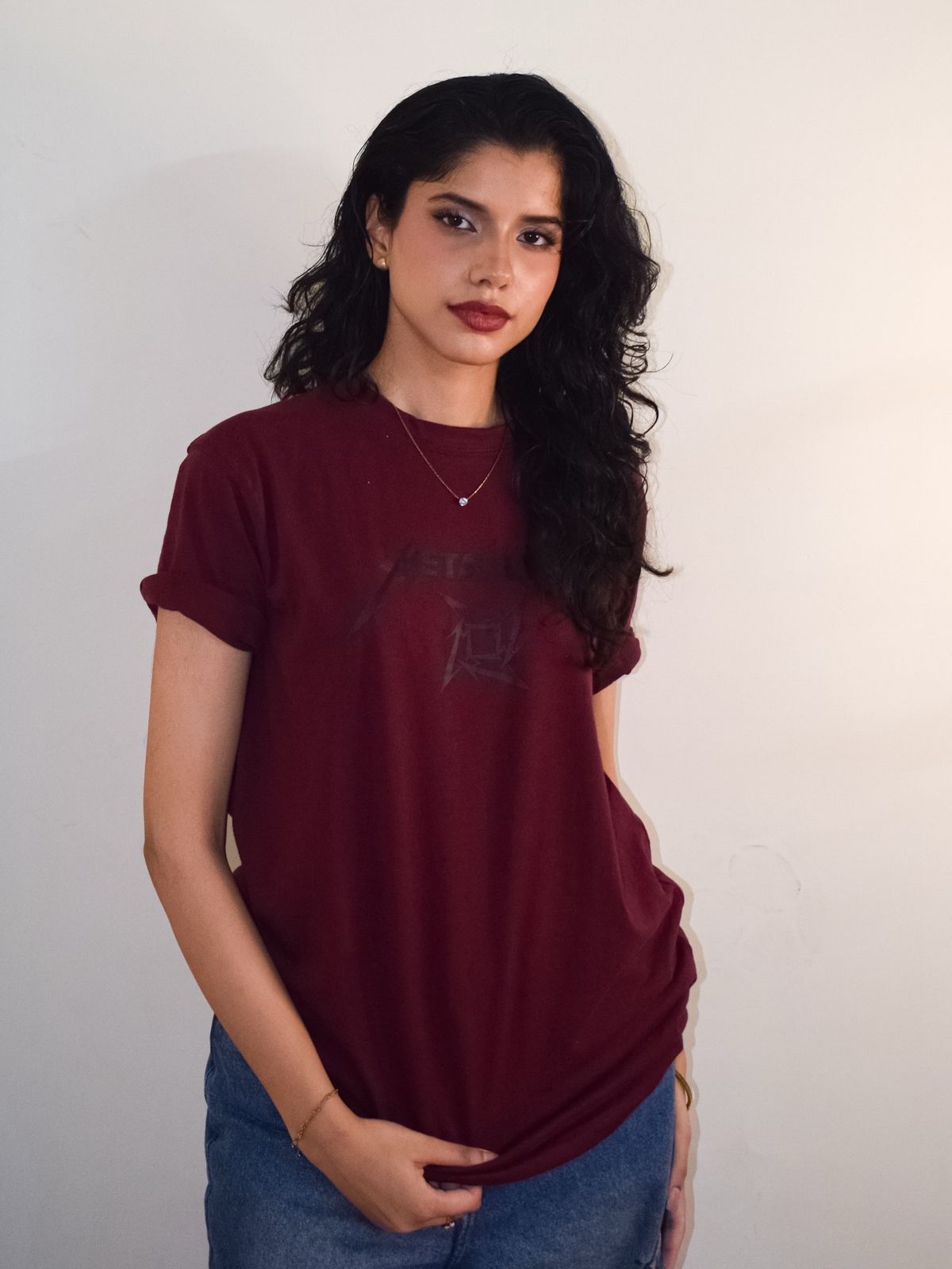 Metal logo Maroon Tee