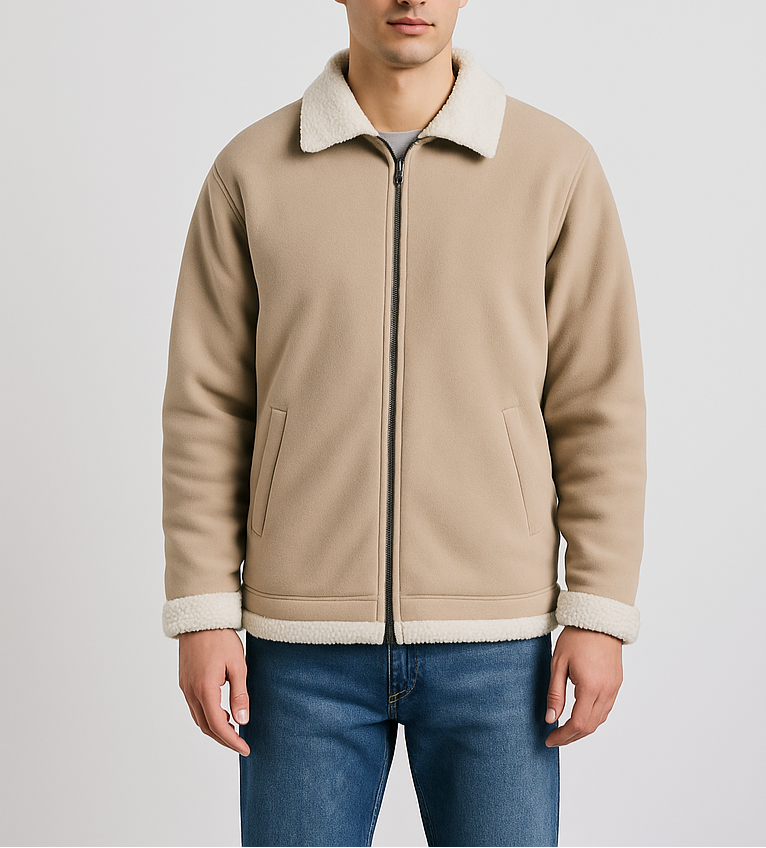 Fleece Jacket with Sherpa Inner Lining