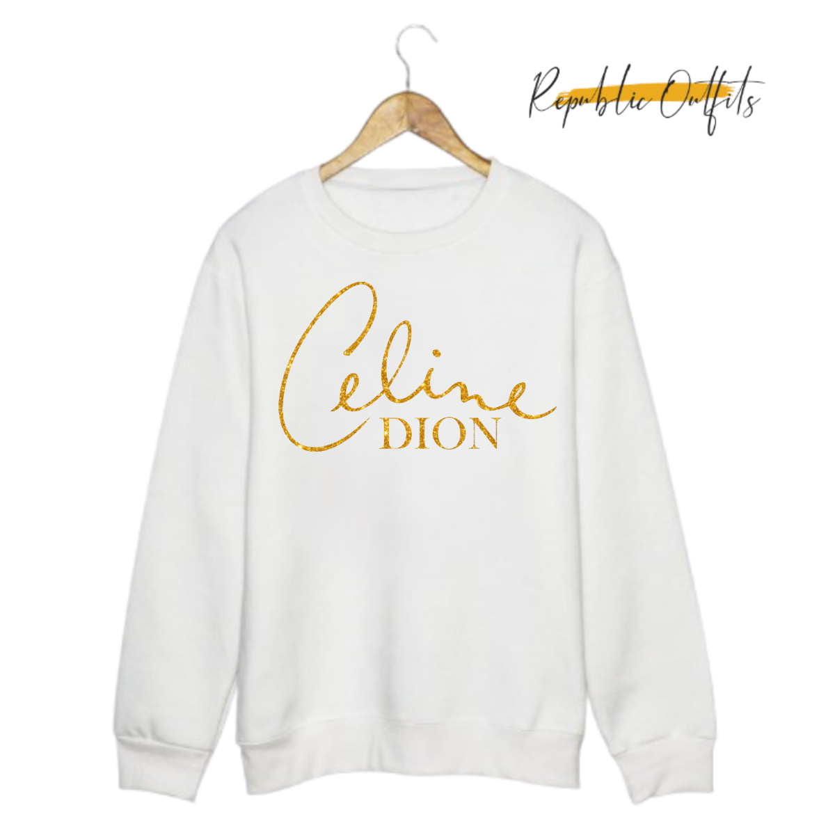 Celine Dion with the Tribute Sweatshirt