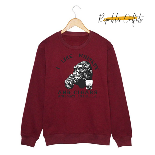 I Like Whiskey and Cigars Sweatshirt