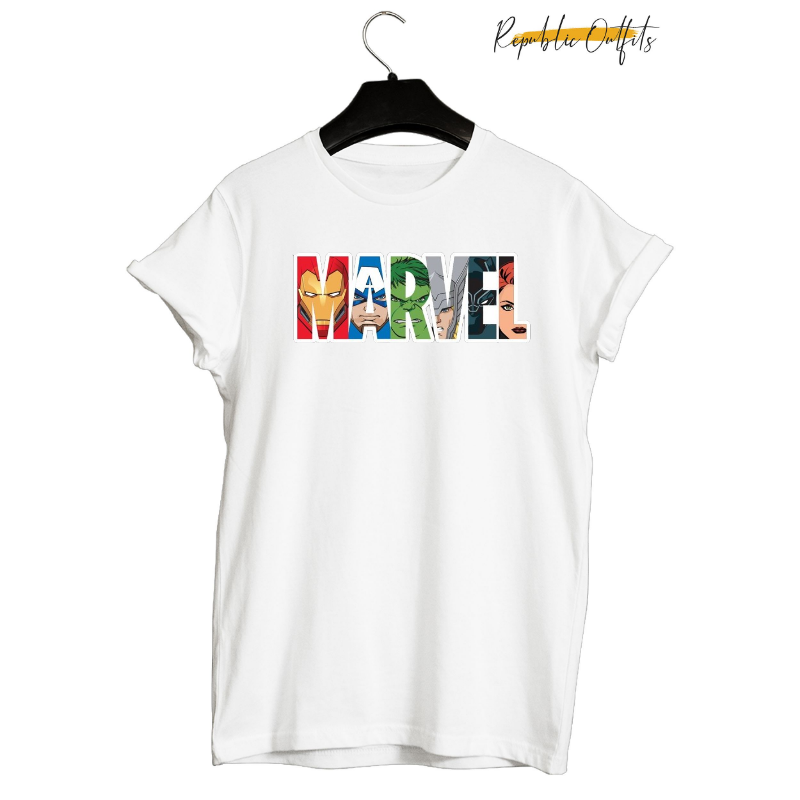 Marvel Character Collage Logo T-Shirt