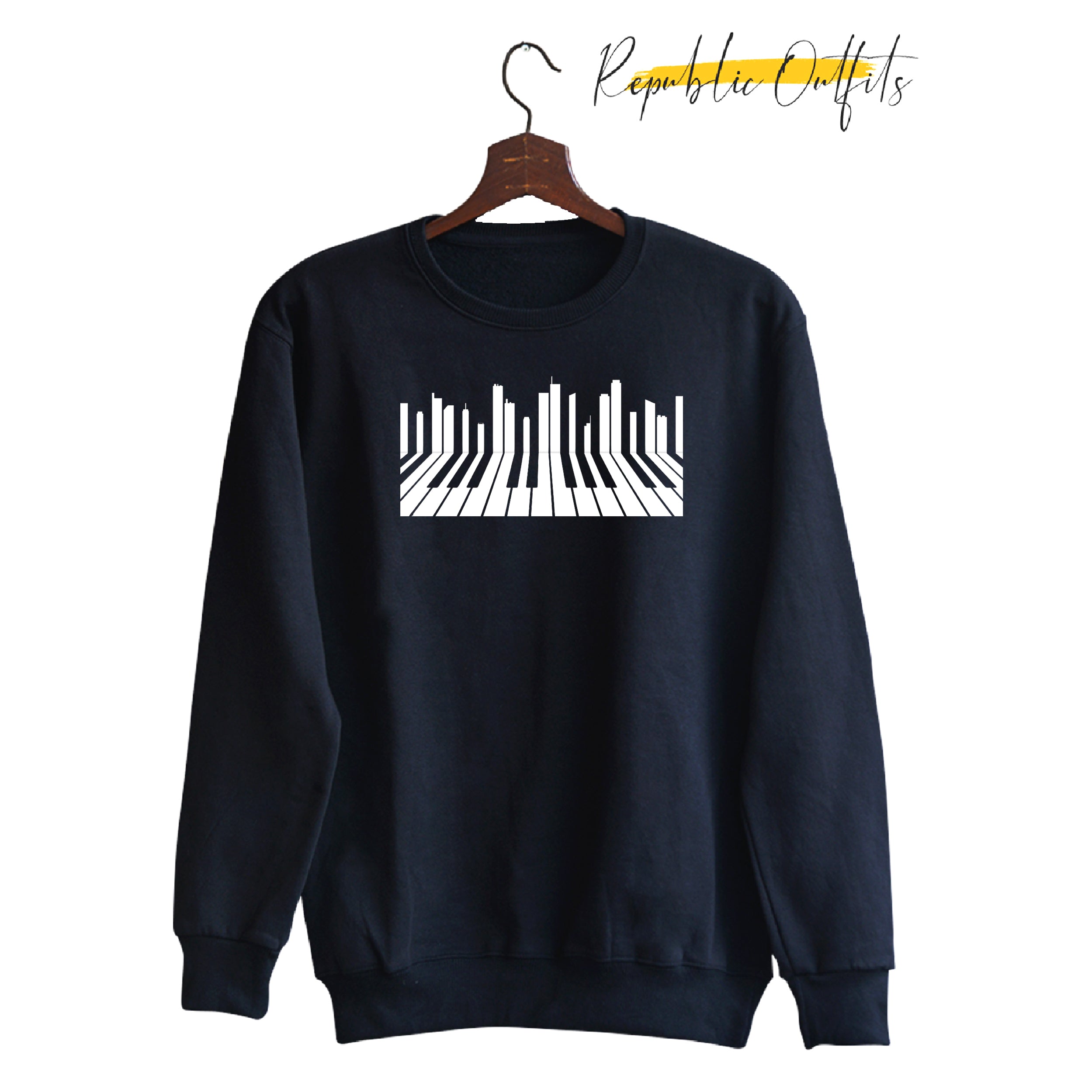 3D City Black Sweatshirt