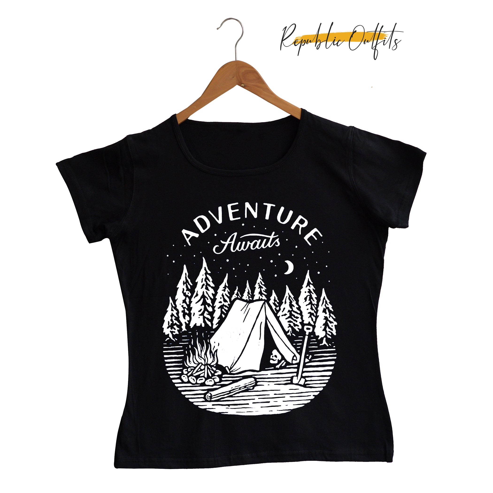 Adventure Awaits Black Tee