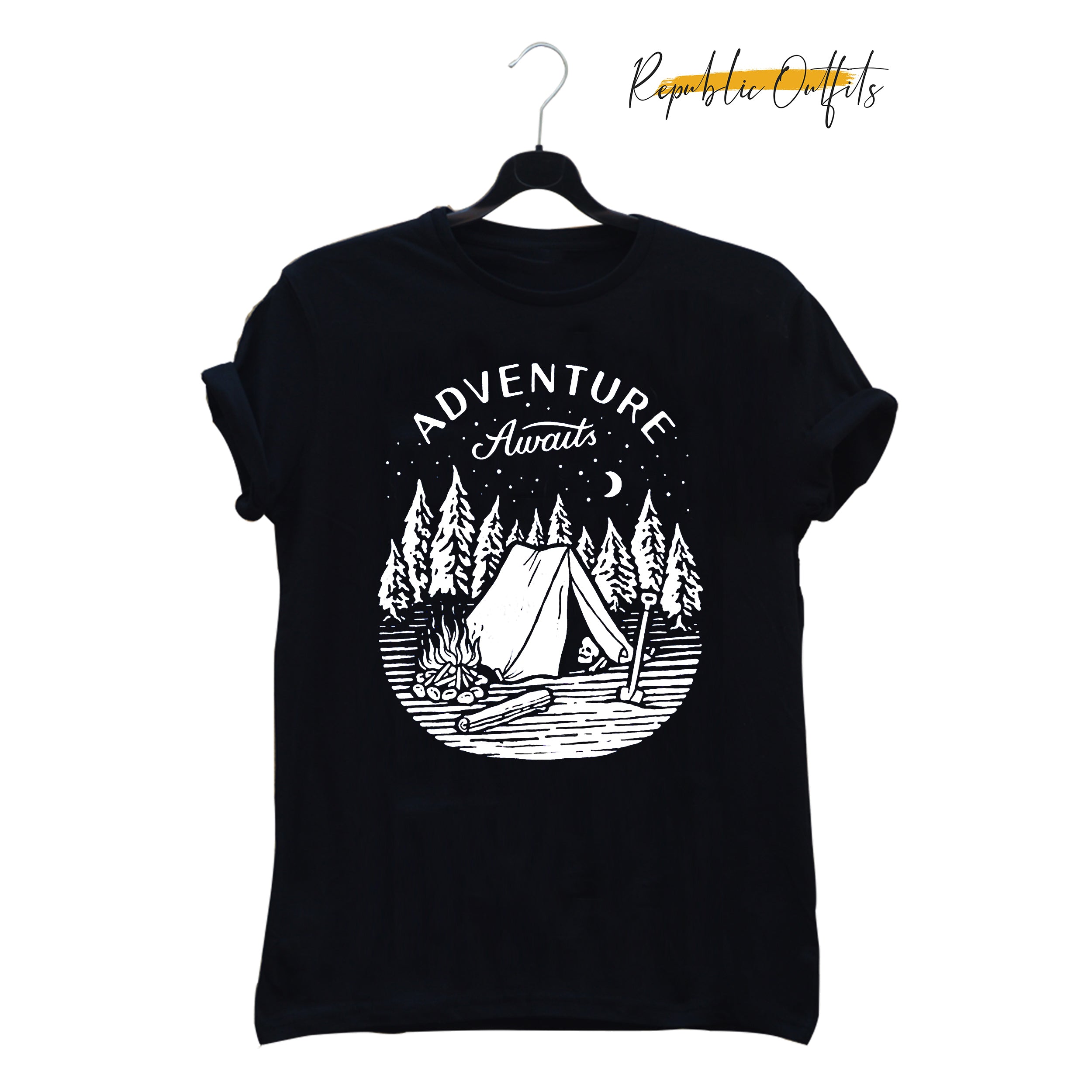 Adventure Awaits Black Tee