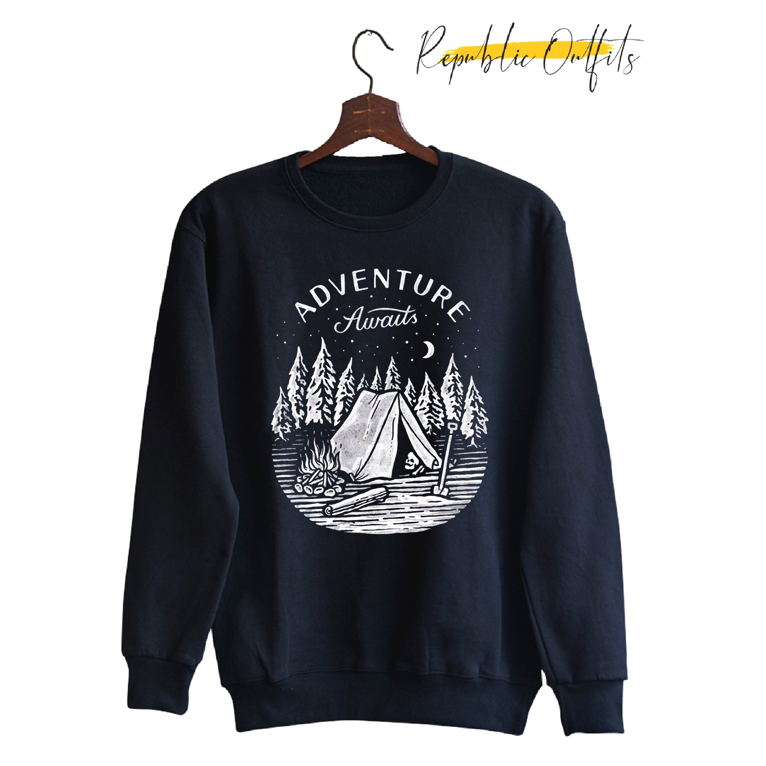 Adventure Awaits Black Sweatshirt