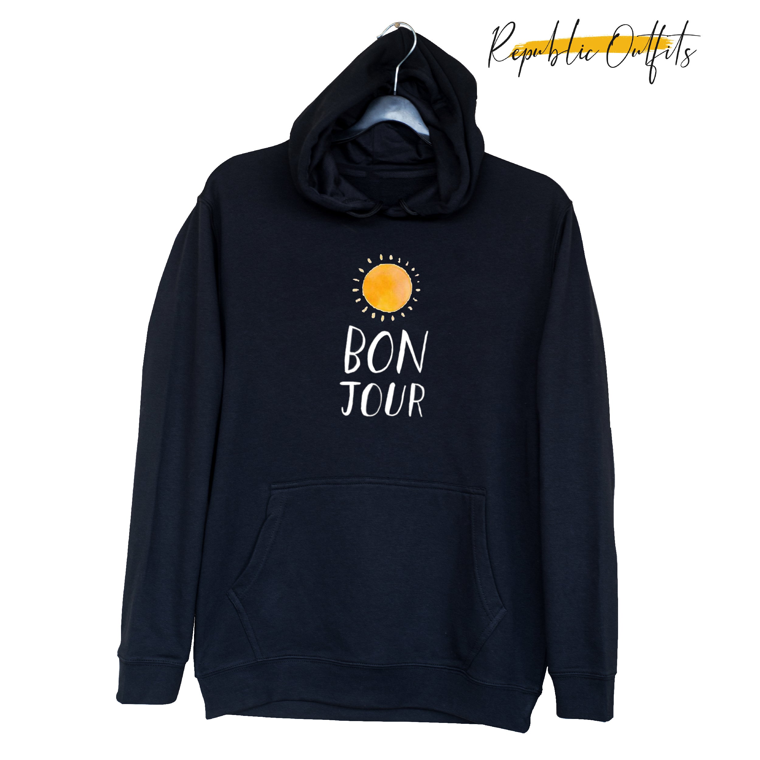 Bonjour Black Hoodie