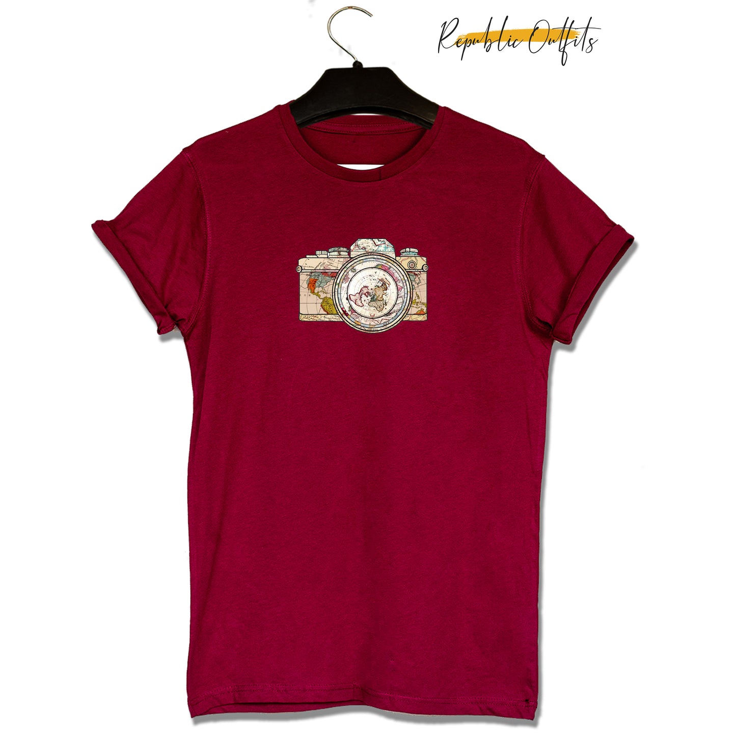 Camera Maroon Tee