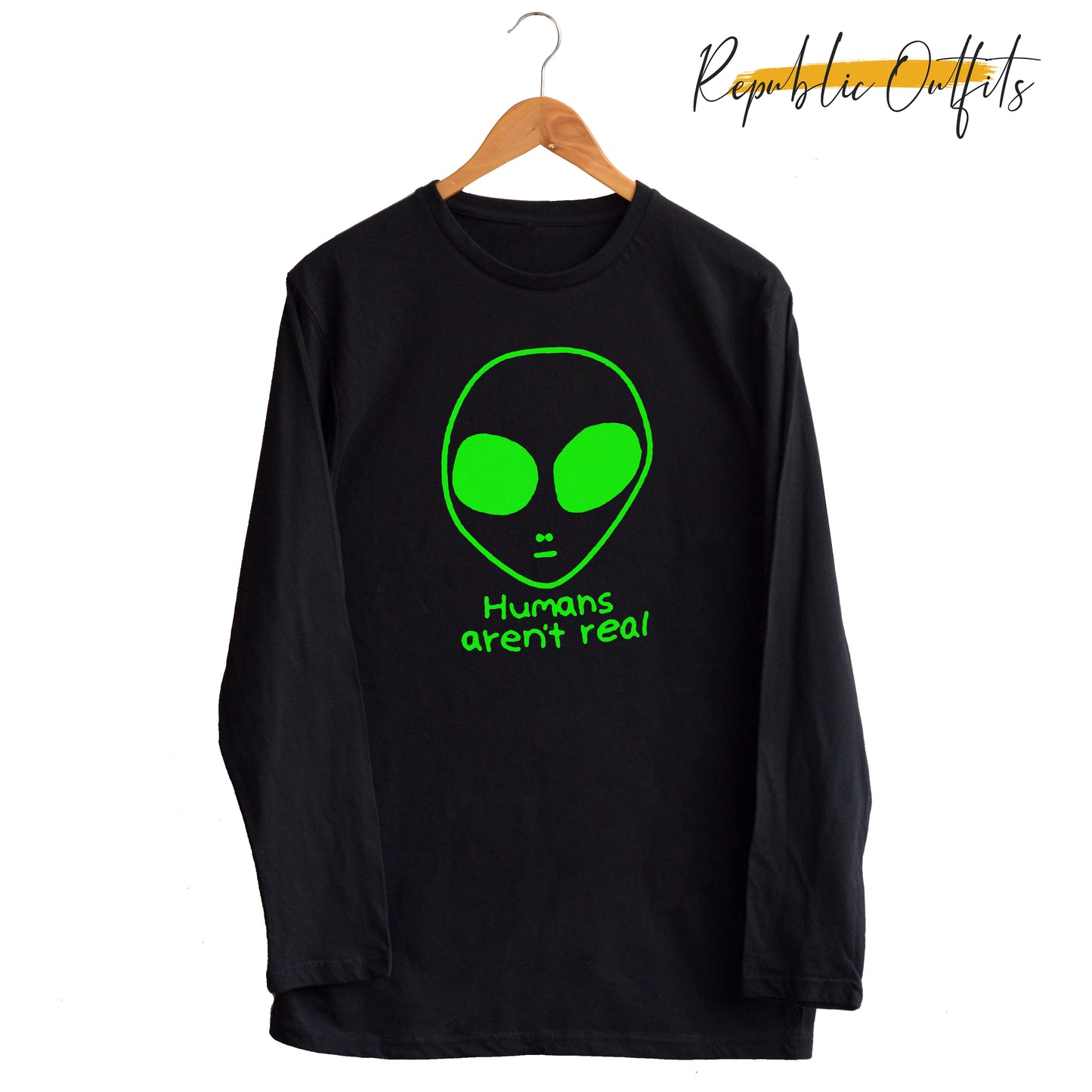 Humans Aren’t Real Graphic T-Shirt – Black
