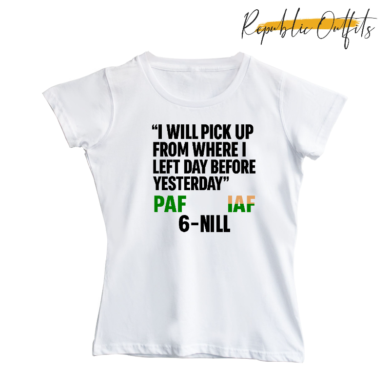 PAF vs IAF “6-Nill” DTG Printed T-Shirt