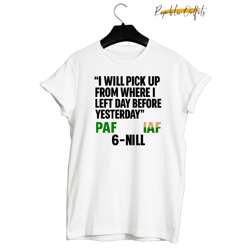 PAF vs IAF “6-Nill” DTG Printed T-Shirt