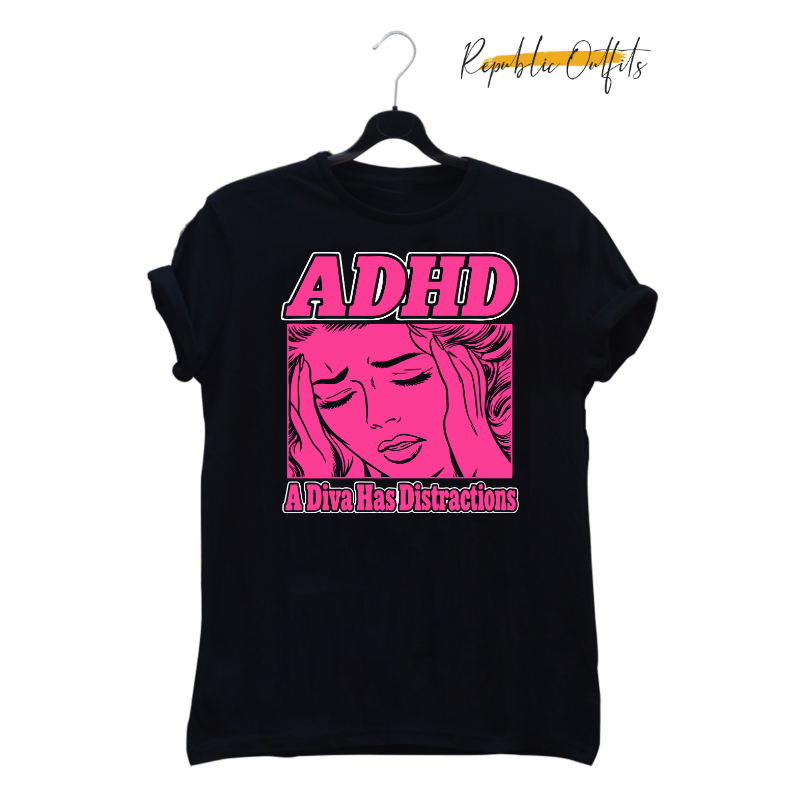 ADHD Graphic T-Shirt – 100% Cotton | Screen Printed