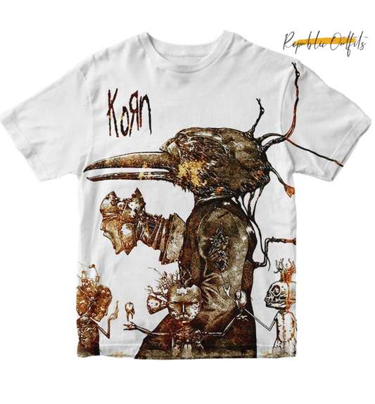 Korn Graphic T-Shirt – 180 GSM 100% Pure Cotton | Premium Screen Printed