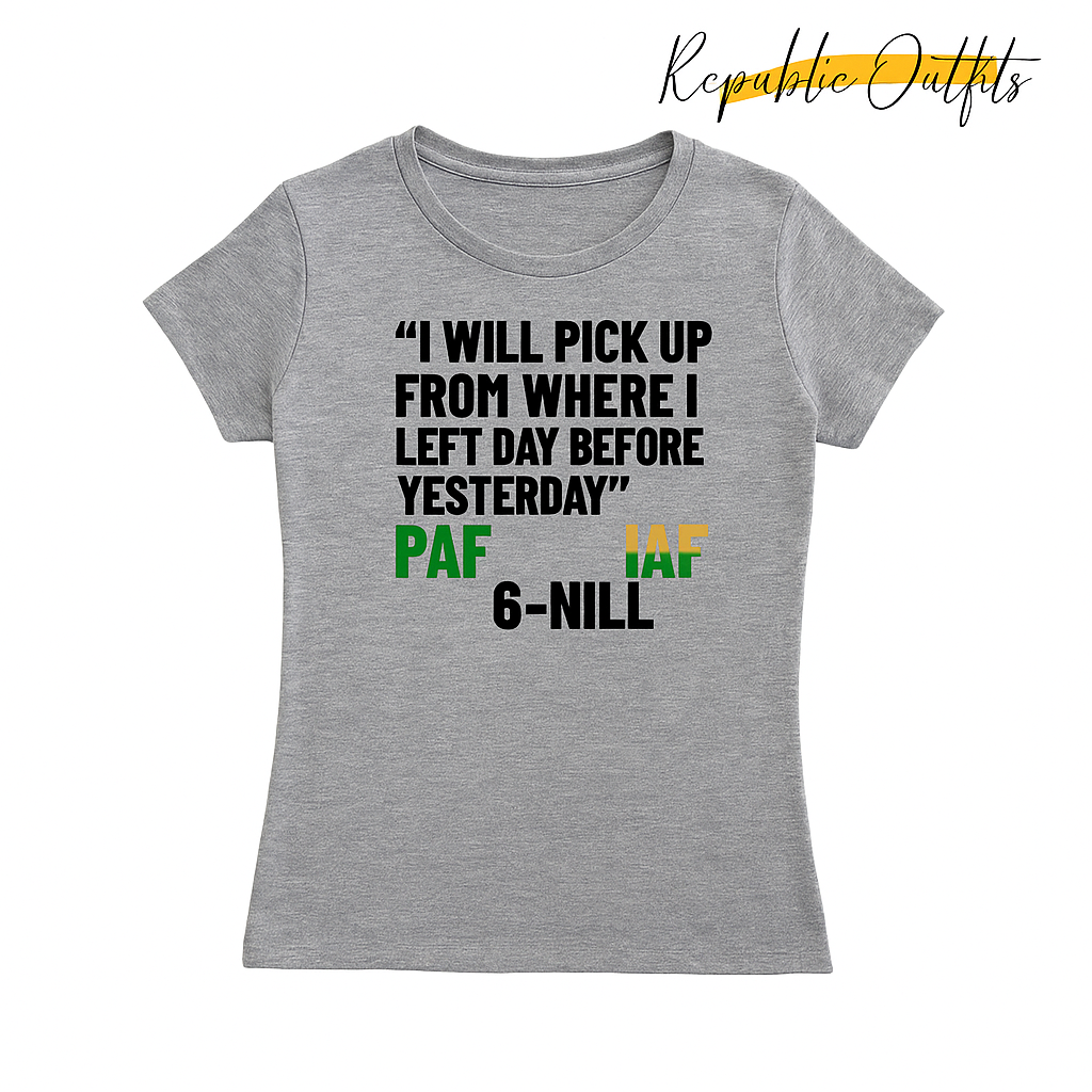 PAF vs IAF “6-Nill” DTG Printed T-Shirt