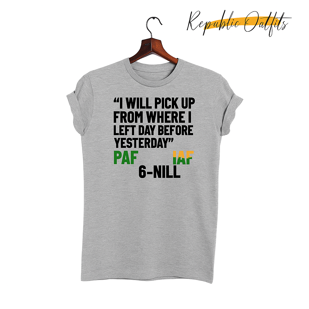 PAF vs IAF “6-Nill” DTG Printed T-Shirt