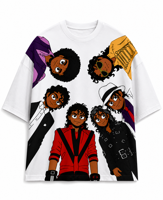 Michael Jackson Inspired Oversized Drop Shoulder T-Shirt – Anime Streetwear Edition