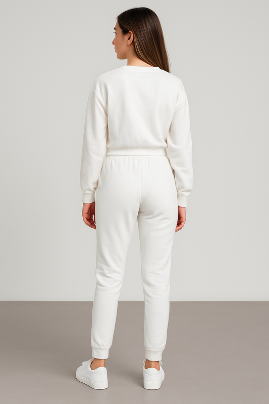 White Fleece Lounge Set