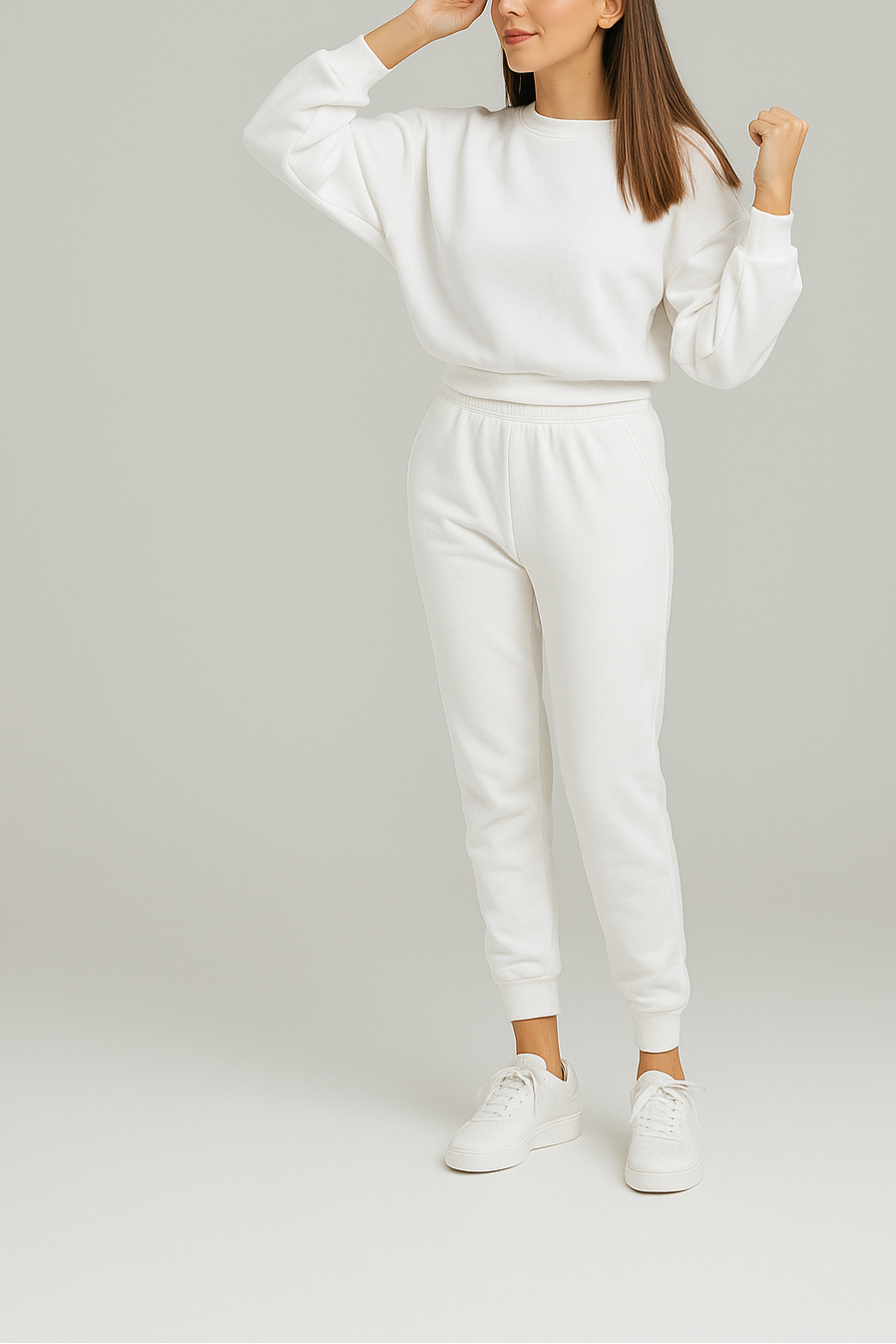 White Fleece Lounge Set