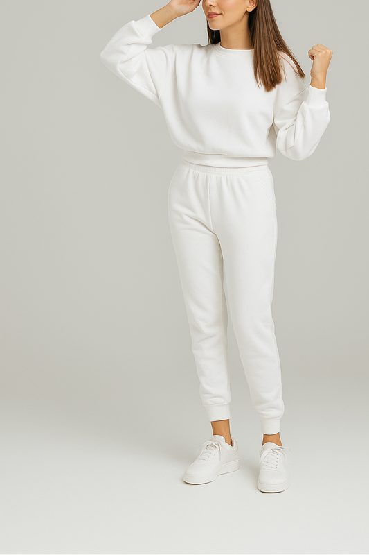 White Fleece Lounge Set
