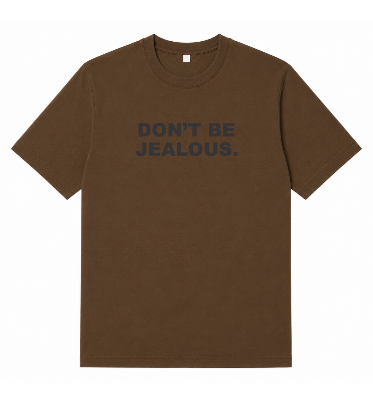 Don't Be Jealous." Typography T-Shirt – 180 GSM 100% Pure Cotton | Premium Screen Printed