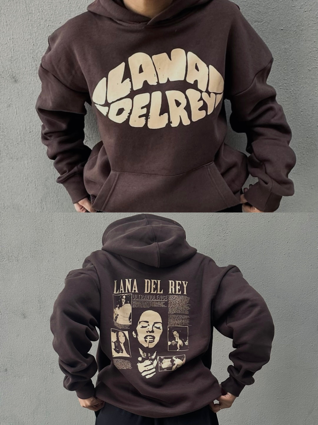 Lana Del Rey Oversized Hoodie – Brown
