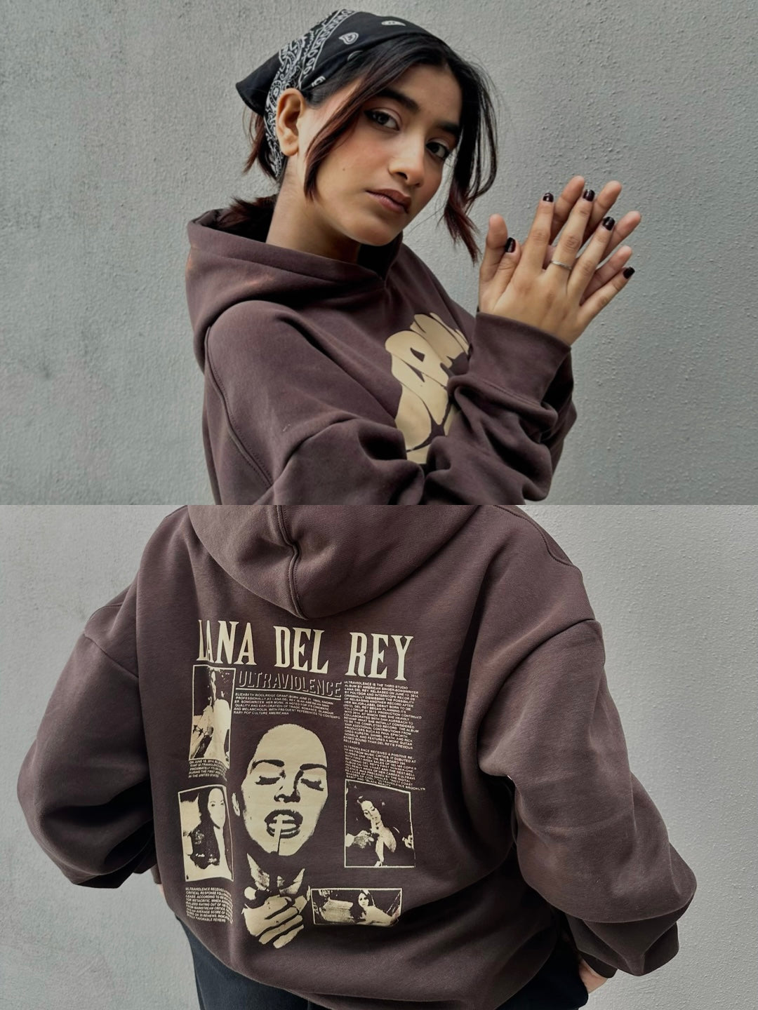 Lana Del Rey Oversized Hoodie – Brown