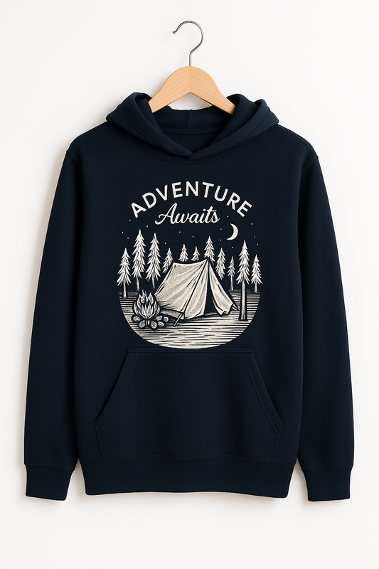 Adventure Awaits Black Hoodie
