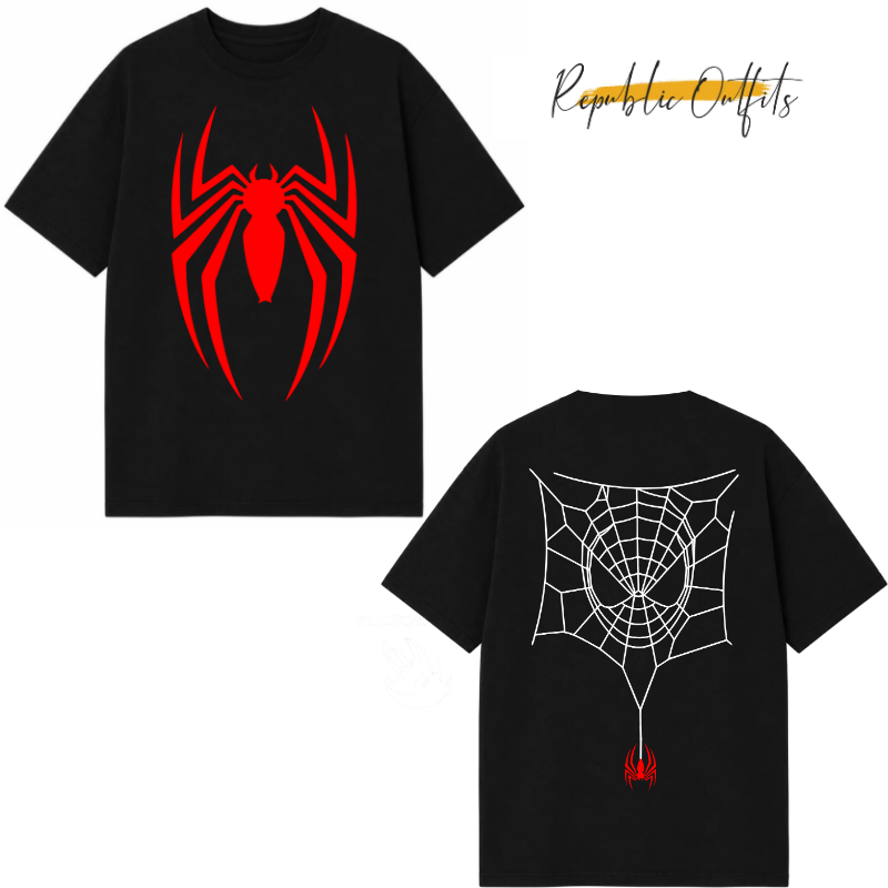 Marvel-Inspired Spider Graphic T-Shirt – Front & Back Screen Print | 100% Cotton
