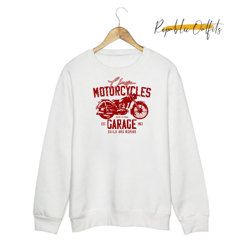 Classic Motorcycles Garage Sweatshirt