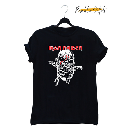 Iron Maiden "Piece of Mind" Eddie Graphic T-Shirt - Black