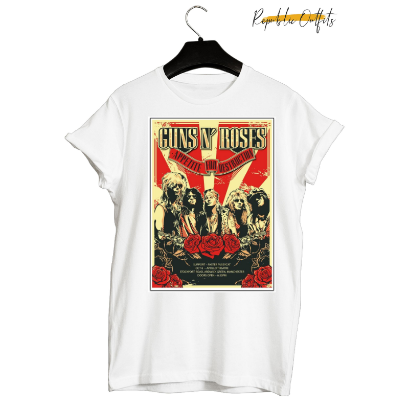 Guns N' Roses Appetite for Destruction Graphic T-Shirt – 100% Cotton | DTG Printed