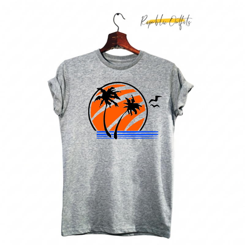 Palm Trees Sunset Graphic T-Shirt