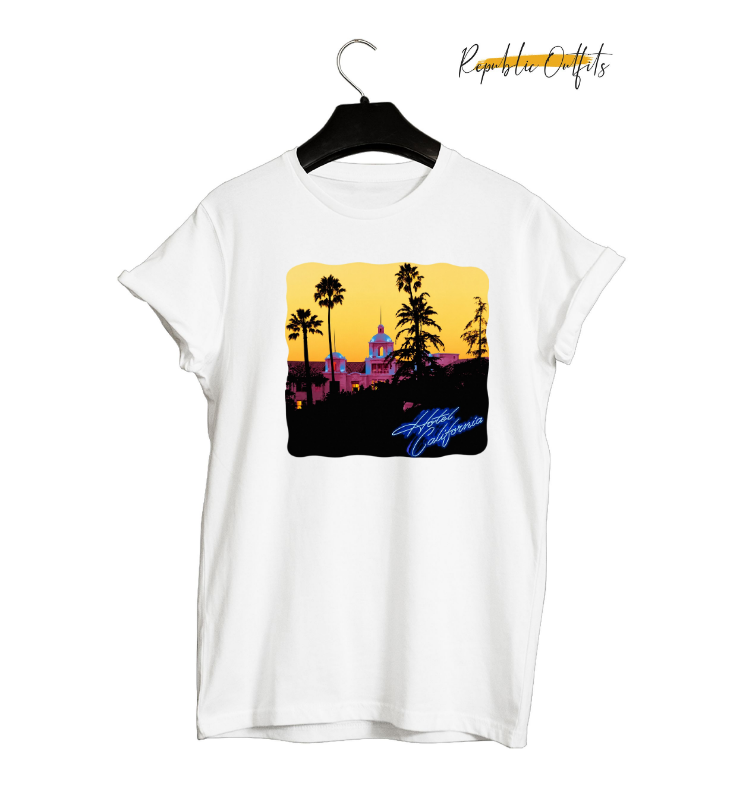 Hotel California Sunset Graphic T-Shirt – 180 GSM 100% Pure Cotton | Premium DTG Printed