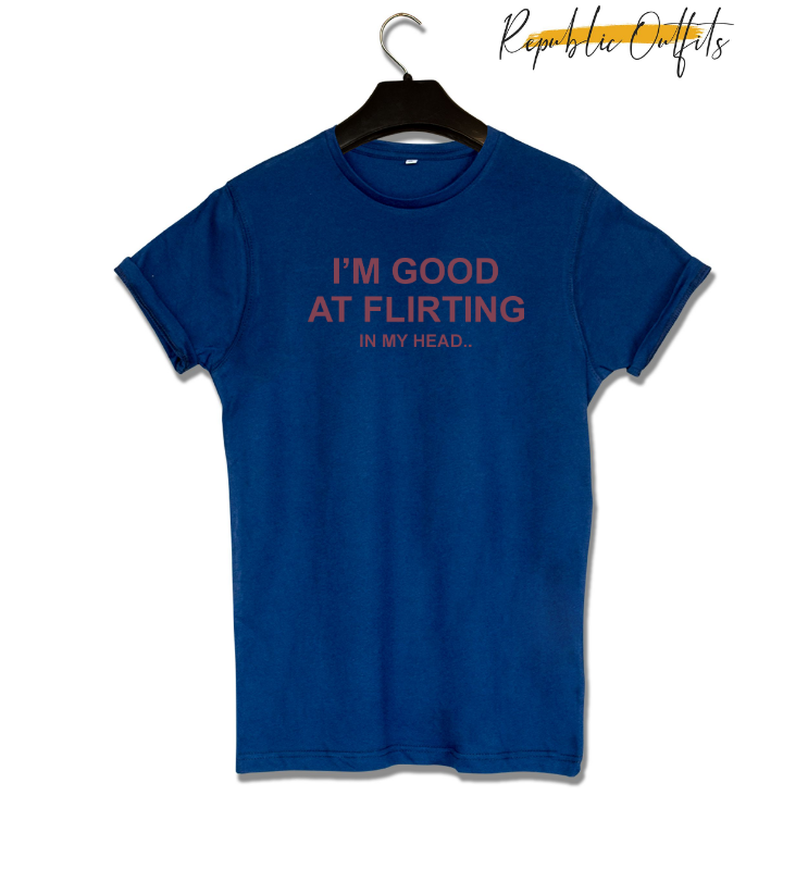 I Flirt for Fun and Panic When It Works Graphic T-Shirt – 180 GSM 100% Pure Cotton | Premium Screen Printed