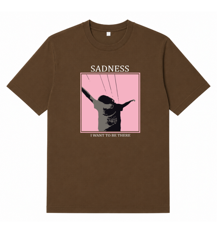 Sadness "I Want To Be There" Graphic T-Shirt – 180 GSM 100% Pure Cotton | Premium Screen Printed