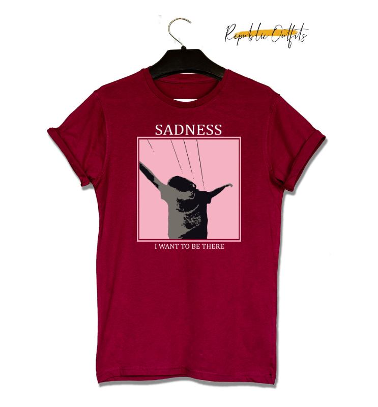 Sadness "I Want To Be There" Graphic T-Shirt – 180 GSM 100% Pure Cotton | Premium Screen Printed