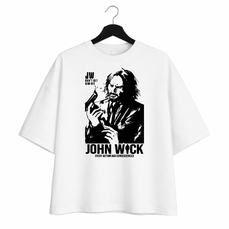 John Wick Graphic  Dropped Shoulder T-Shirt