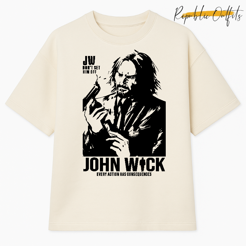 John Wick Graphic T-Shirt – 100% Cotton French Terry, 300 GSM