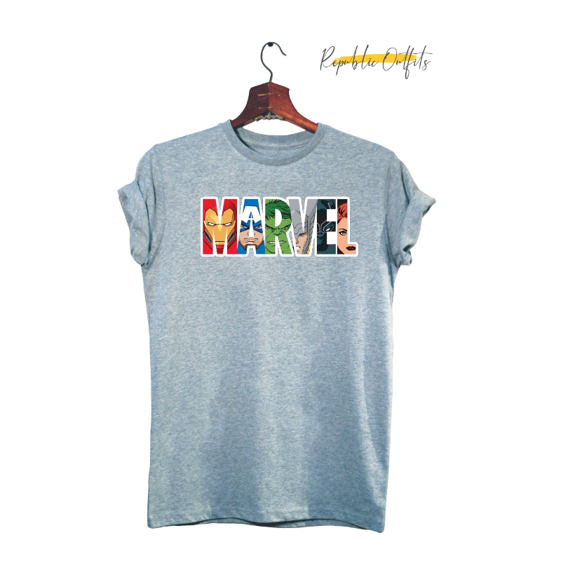 Marvel Character Collage Logo T-Shirt