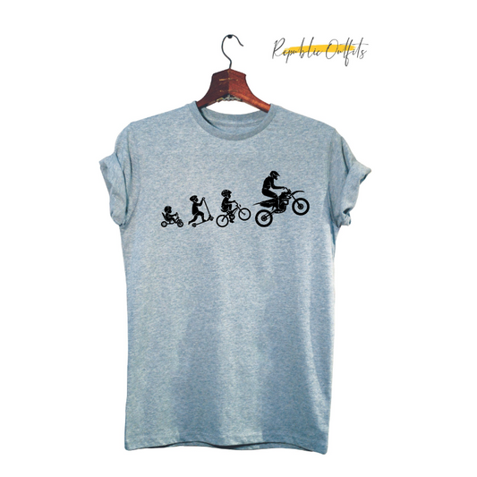 Motorbike Evolution-Themed T-shirt