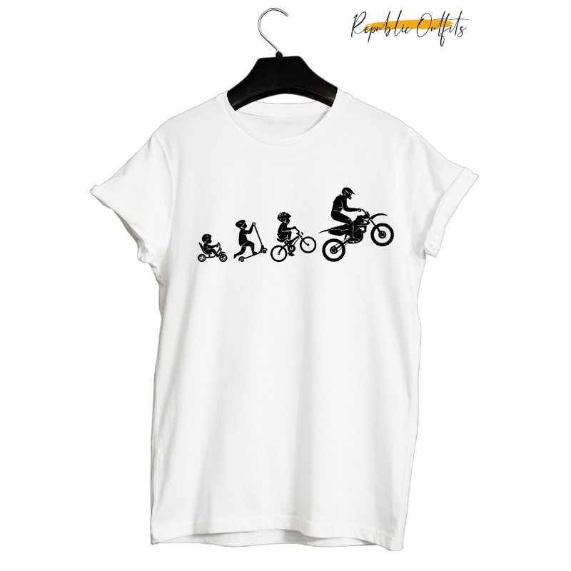 Motorbike Evolution-Themed T-shirt