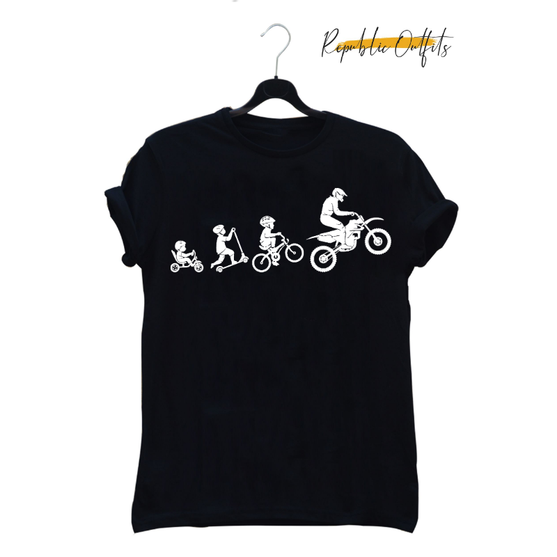 Motorbike Evolution-Themed T-shirt