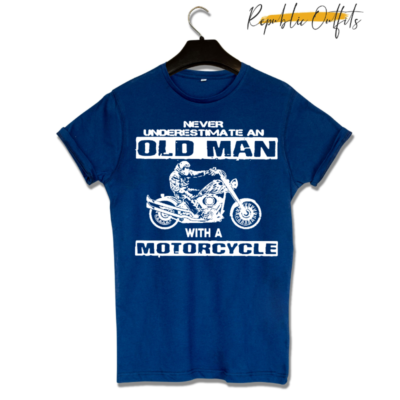 Old Man with a Motorcycle T-shirt: