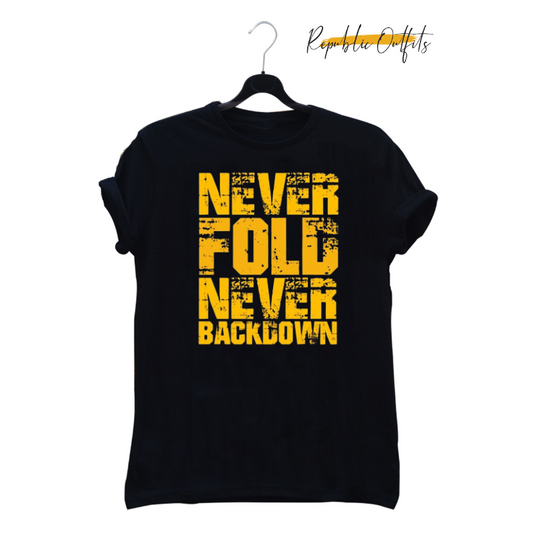 "Never Fold, Never Back Down" T-Shirt Inspired by Sidhu Moose Wala